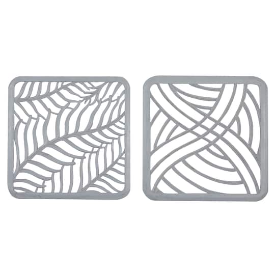 24" Gray Wood Eclectic Abstract Wall Décor Set